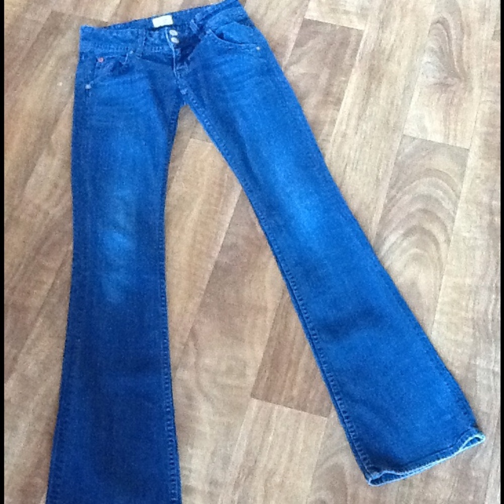 Hudson Triangle Flap Pocket Bootcut Blue Jeans 24